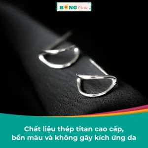 Bông tai titan unisex hình bán nguyệt cá tính phong cách Hàn Quốc BT150 - khuyên tai BÔNG Cài Tóc