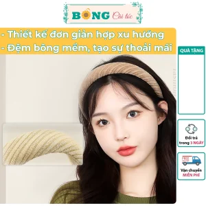 Băng đô chất liệu thun vân gợn sóng đệm bông mềm mịn nhiều màu pastel phong cách Hàn Quốc BD80 - Bờm tóc BÔNG Cài Tóc