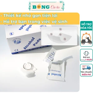 Set 6 miếng lau vệ sinh khử khuẩn trang sức và lỗ xỏ tiện dụng dùng một lần VS10 - Phụ kiện BÔNG Cài tóc