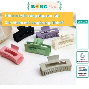 Combo 2 chiếc kẹp càng cua chữ nhật, chất liệu nhựa Acrylic, kích thước 9cm nhiều màu sắc KN30 - kẹp tóc BÔNG Cài Tóc